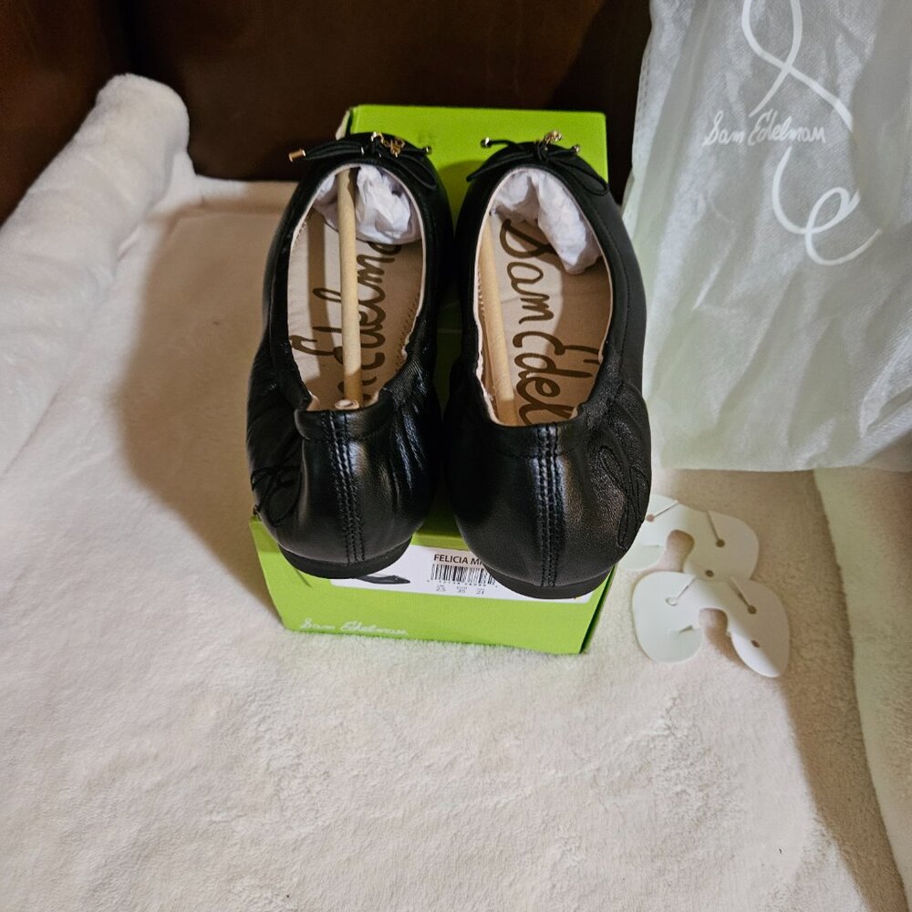 Girls Sam Edelman Felice black leather flats - Picture 7 of 8